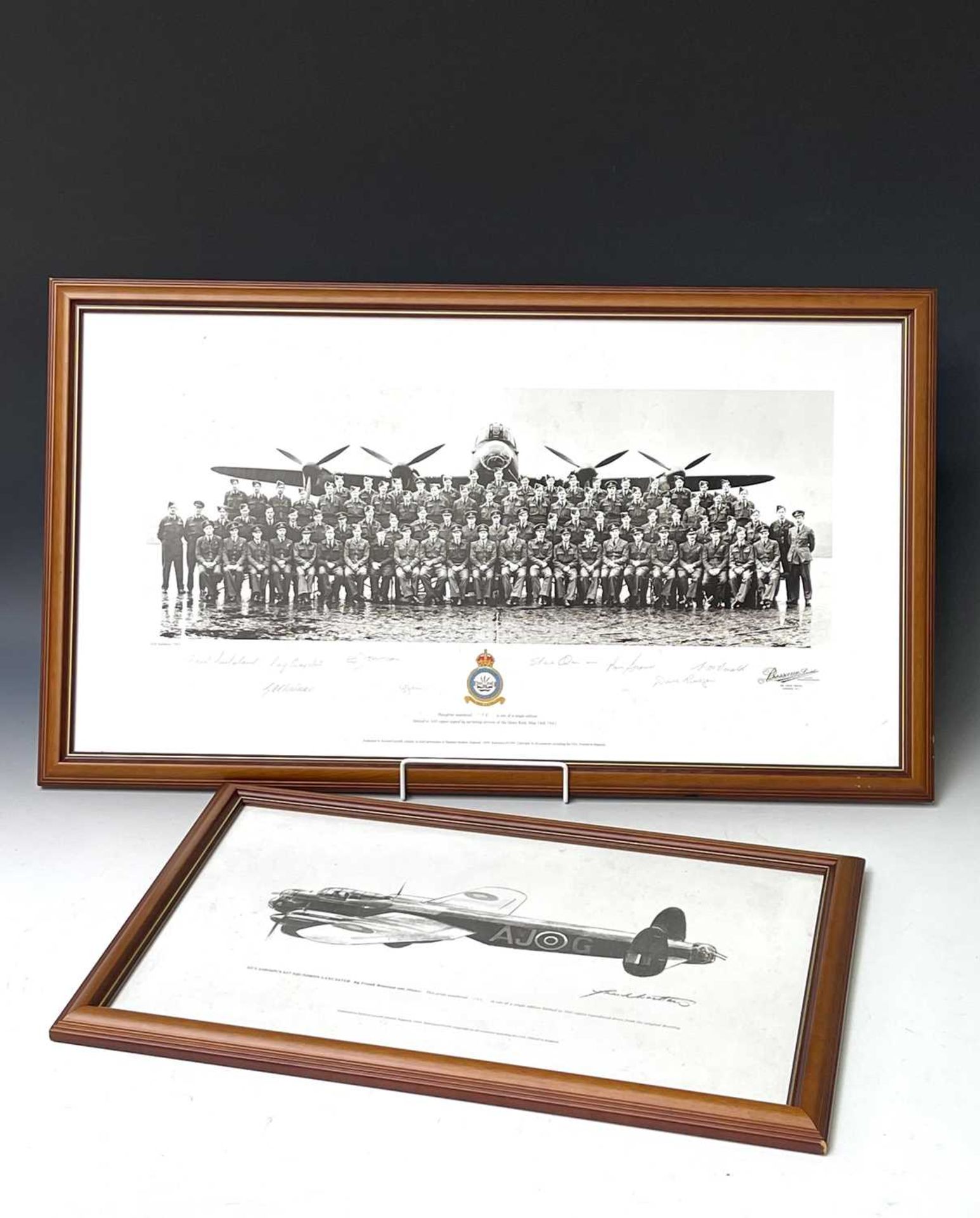 Dam Busters 617 Squadron Second World War Interest. Comprises: 2 framed pictures. Picture 1: A