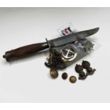 Military Badges, Buttons, Knife, etc. Comprising: Royal Navy and Royal Military College of Canada