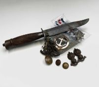 Military Badges, Buttons, Knife, etc. Comprising: Royal Navy and Royal Military College of Canada