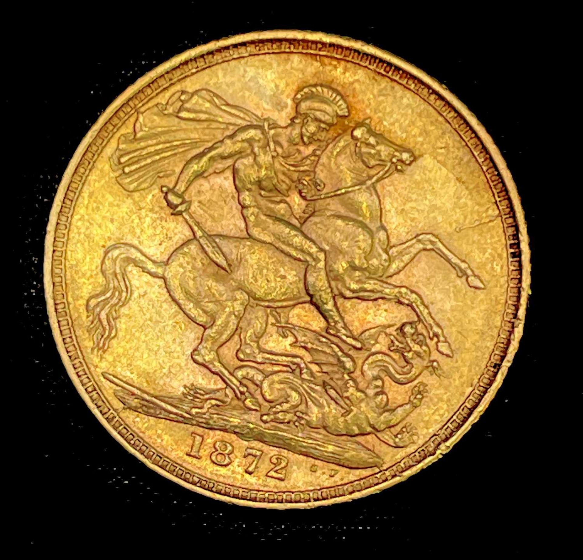 Great Britain Gold Sovereign 1872 George & Dragon Condition: please request a condition report if