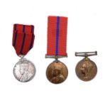 City of London Police Medals Trio. A bronze 1897 Queen Victoria, a bronze 1902 King Edward VII and a