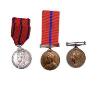 City of London Police Medals Trio. A bronze 1897 Queen Victoria, a bronze 1902 King Edward VII and a