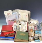 Stamps. All world accummulation in tins, packets, boxes, albums, and loose, all contained in large