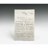 Tresco - Augustus Smith Signed Letter A rare pre-1872 letter written on Tresco Abbey headed paper