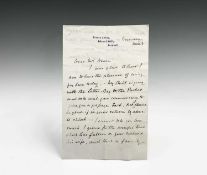 Tresco - Augustus Smith Signed Letter A rare pre-1872 letter written on Tresco Abbey headed paper