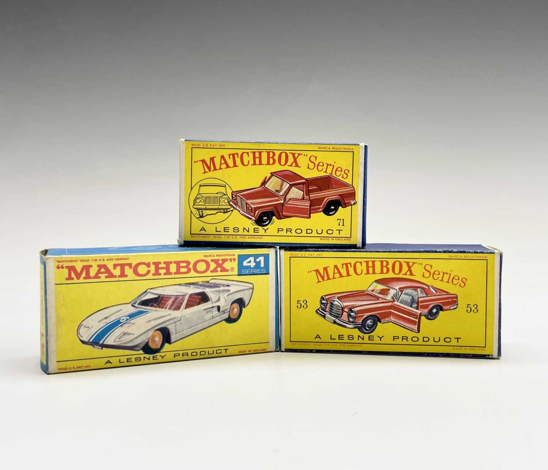Lesney - Matchbox Toys nos 41, 53 and 71. Ford G.T. superfast wheels, white body. Mercedes-Benz - Image 4 of 4