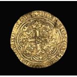 Great Britain Gold Half Noble 1356-61 Edward III 4th coinage pre treaty period - London Mint.