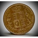 Great Britain Gold Sovereign 1864 Die no.65 Shield Back Condition: please request a condition report