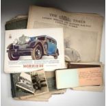 Miscellaneous Ephemera. Lot comprises a number of 1930's coloured motoring adverts, various early