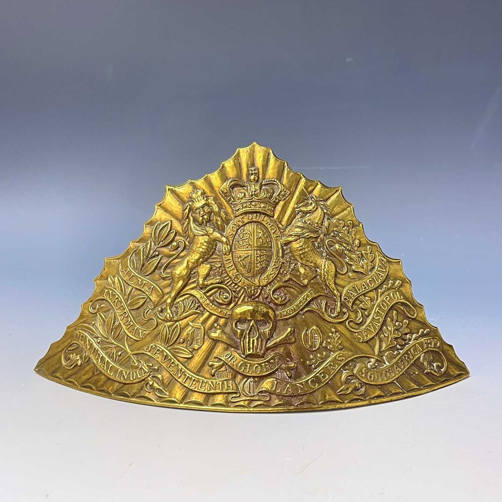 Victorian 17th Lancers Lancer-Cap (CZAPSKA) Plate. A fine Victorian brass cap plate. Condition: - Image 4 of 5