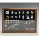 Staybrite badges, etc. Comprising a board mounted framed and glazed display of badges, collar