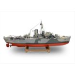 Military - Royal Navy Second World War Corvette Model. An extremely well detailed Robbe radio
