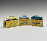 Lesney - Matchbox Toys nos 7, 33 and 45. Ford Anglia, light blue, S.P.W, mint boxed. Ford Zephyr,