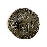 Scotland James VI Revaluation of 1578 (1567-1625) counterstamp on 1558 Mary and Francis Arteston.