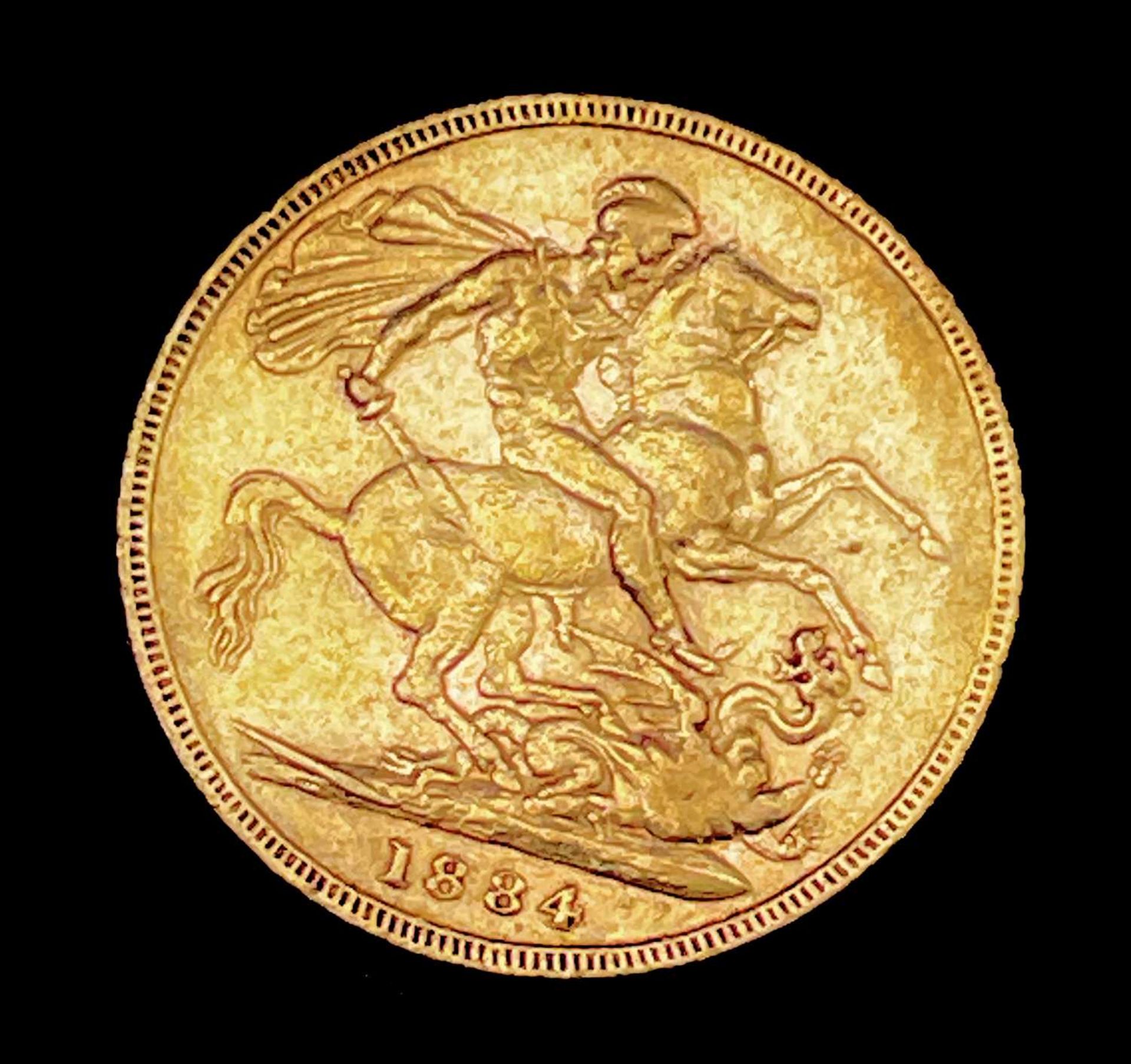 Great Britain Gold Sovereign 1884 George & Dragon Condition: please request a condition report if