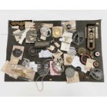 Germany 2nd World War. A display card collected many years ago of approximately 20 badges and medals