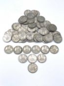 Great Britiain 1/- King George V 1920-1927 period (pre 1947 silver) (x73) Comprising 10 in circa F