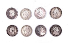 GB Halfcrowns - George III and IV and William IV. 8 coins all in mainly worn condition. Condition: