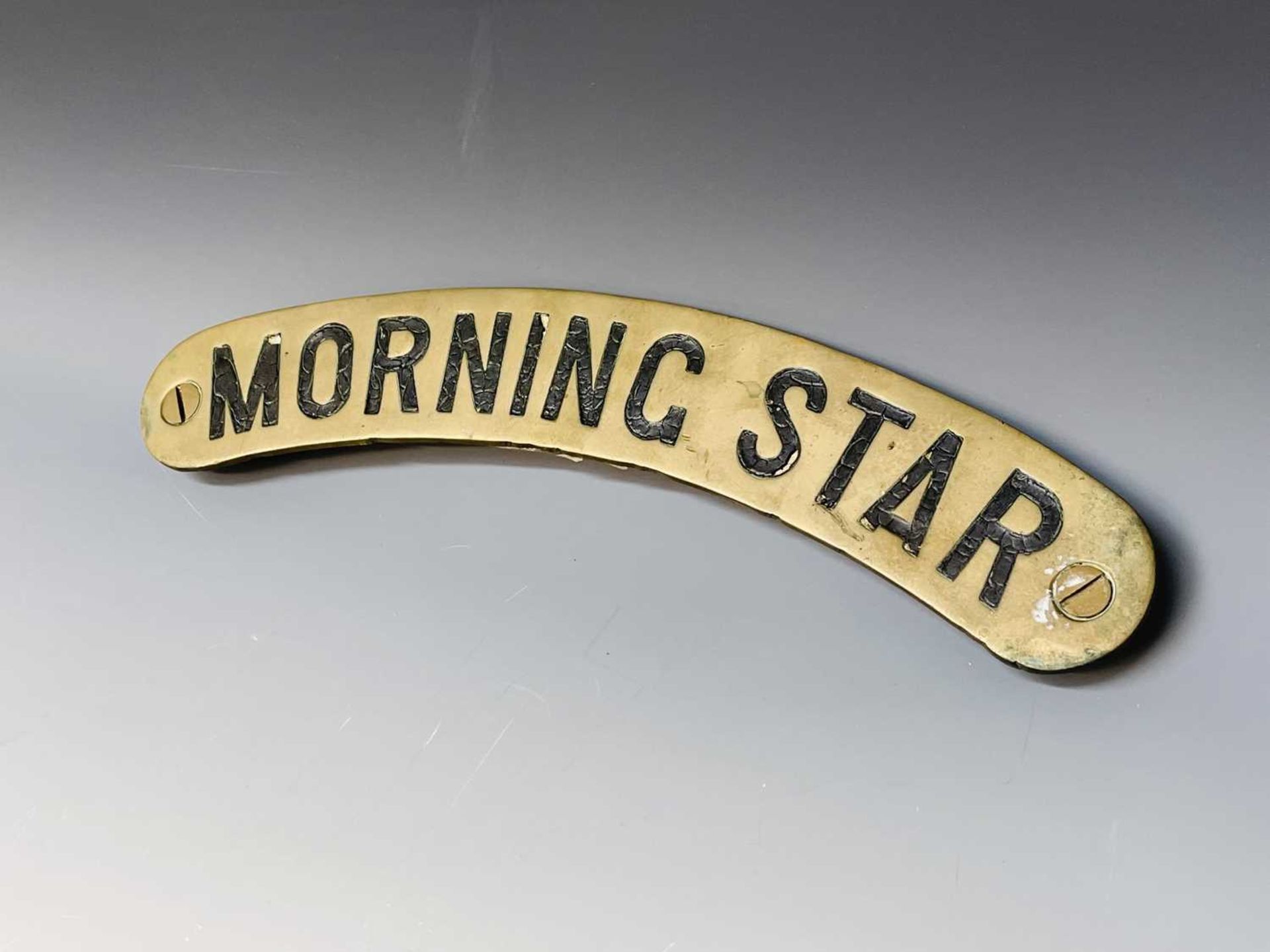 Traction Engine name plate "Morning Star". A curved brass name plate from a Foden 6 ton D/Type Steam - Image 2 of 5