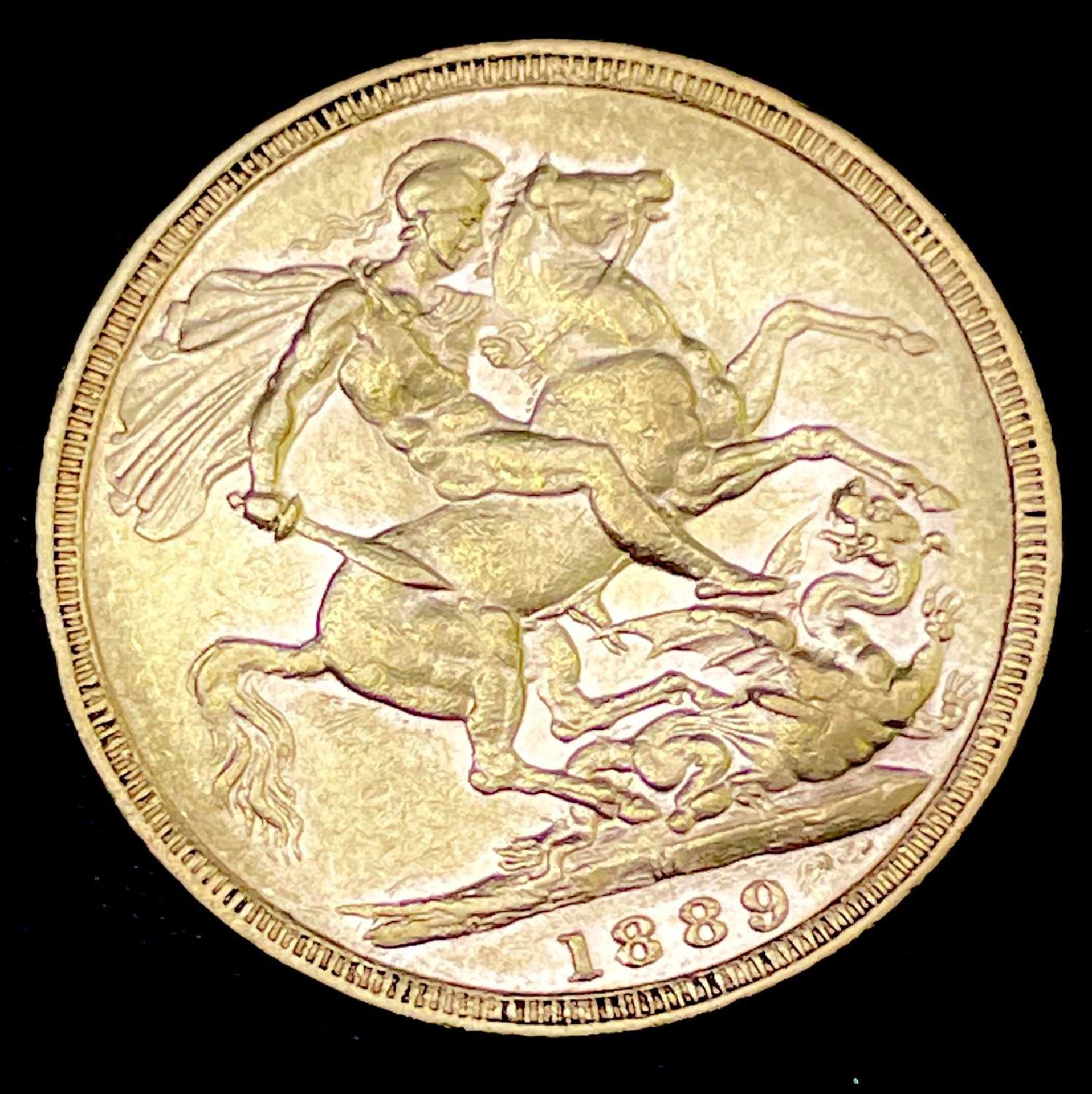 Great Britain Gold Sovereign 1889 Jubilee Head EF Note: Melbourne mint mark apparent Condition: - Image 2 of 3