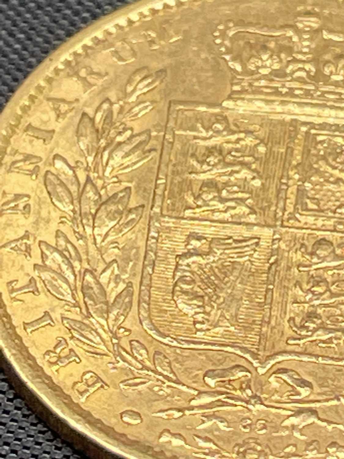 Great Britain Gold Sovereign 1864 Die no.65 Shield Bank Condition: please request a condition report - Image 3 of 4