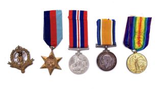 1st and 2nd World War Medals Comprising a) a 1st World War Medal and Victory Medal awarded to