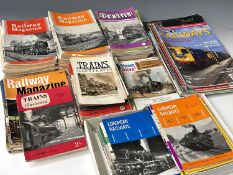 Railway Magazines - Great Britain & Trams. Large box containing "Trains Illustrated" from the 1940'