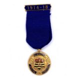 Police - A Blackpool 9ct Gold Special Constabulary 1914-18 Medal 'For Services Rendered' Weight