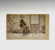 Cycling Interest. Carte de Visite by Gillman & Masslin, Oxford of lady on tri-cycle. Very nice