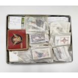 Cigarette Cards etc - A shortbread tin containing over 20 part sets of cigarette cards, most of