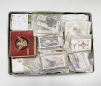 Cigarette Cards etc - A shortbread tin containing over 20 part sets of cigarette cards, most of