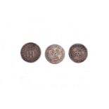 Silver Maundy Money King Charles II / James II 3d Maundy coins. Comprising: 1677 approx F: 1679 VF+;