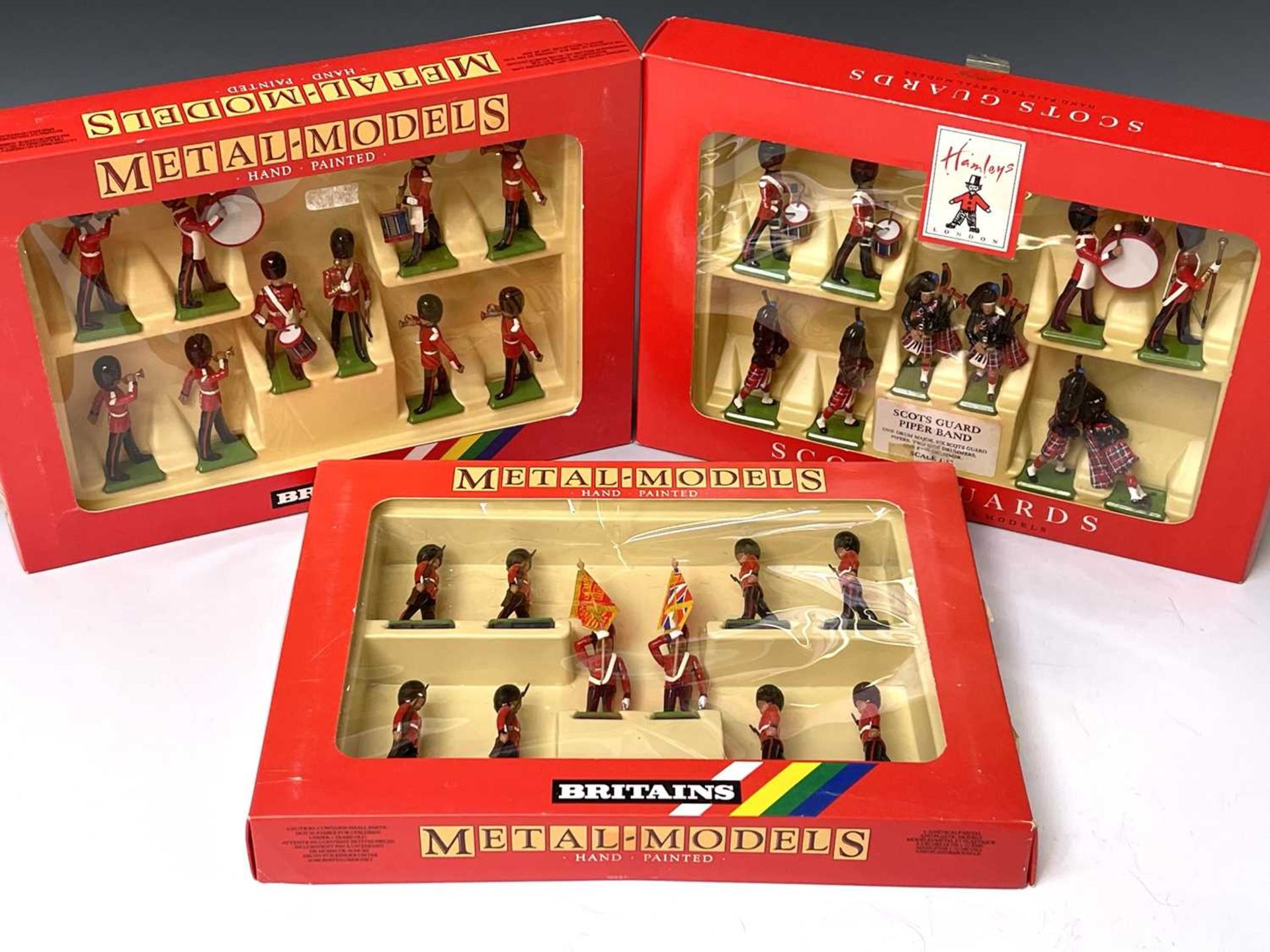 Britains - Scots Guards sets 7206 and 7207 and Hamleys Special Edition - all boxed. 30 figures in