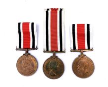 Police-Special Constabulary Long Service Medals (x3) Comprising: a) George V Crown pattern awarded