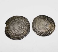 Elizabeth I, Sixpences x 2. 1571 F, edge nibble; 1572 worn and trimmed. Condition: please request