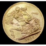 Great Britain Gold Sovereign 1912 slight EK George V Condition: please request a condition report if