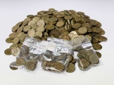 Brass Threepence Coins Rare Years 1946 and 1949 plus a Quantity of Coins 1937 to 1967. Comprising