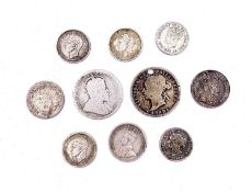 Holed/Worn Silver coinage for jewellery/repair/melt. A tray containing £1.50 of pre 1920 .925