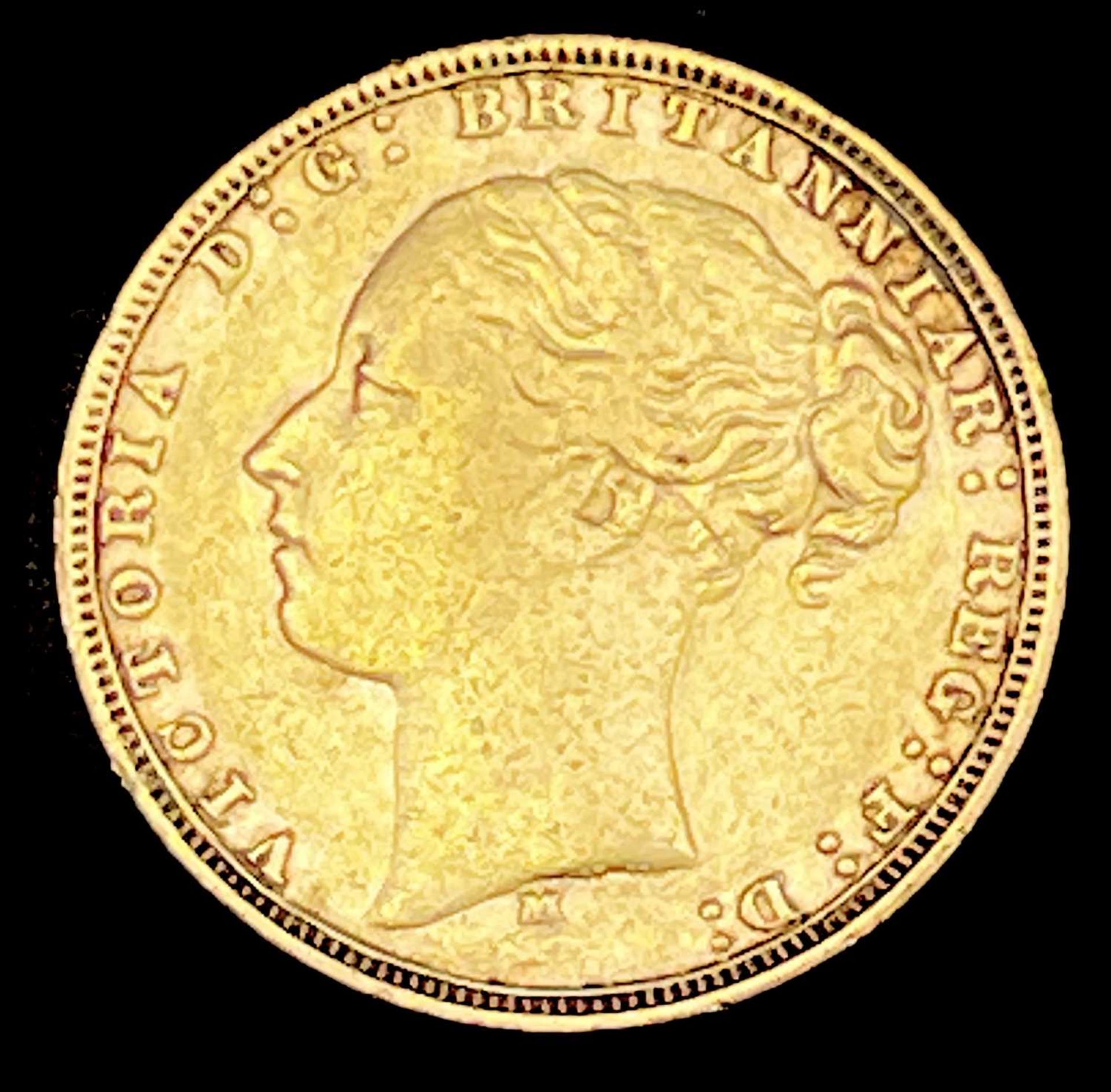 Great Britain Gold Sovereign 1881 George & Dragon Additional Information: Melbourne mint mark is - Image 3 of 4