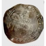 Devon interest: Chales I Crown, 1643-6, Exeter, mm Rose, F+. (Sold with Bonhams previous sale card).