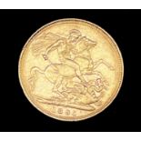 Great Britain Gold Sovereign 1895 Veiled Head Condition: please request a condition report if you