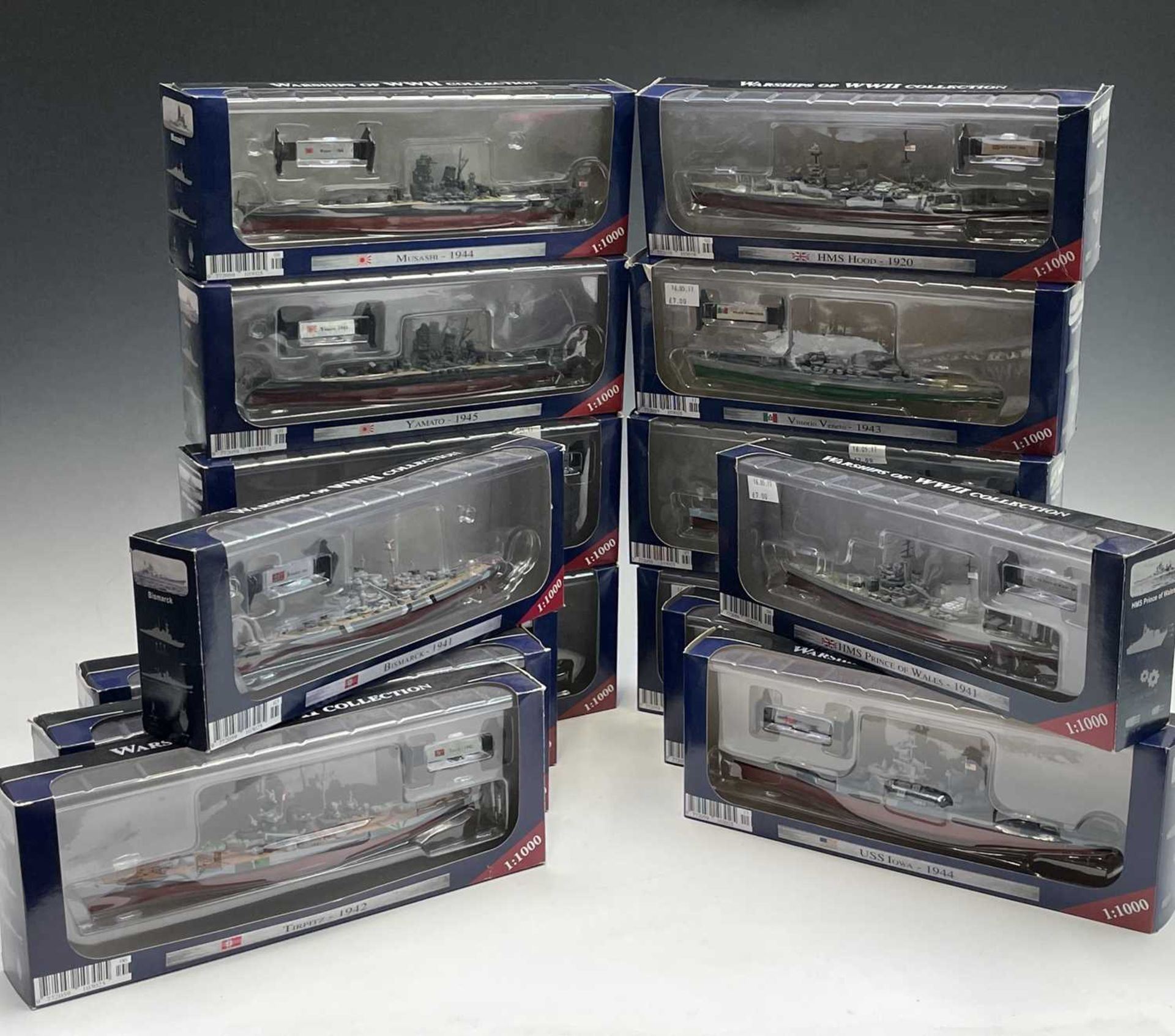 Military - Second World War Naval Craft. 3 boxes containing 15 boxed "Warship of WWII Collection"