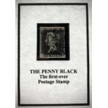 GB - 1d black and various FDCs - Nice 3 margin penny black with black Maltese Cross cancel -