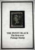 GB - 1d black and various FDCs - Nice 3 margin penny black with black Maltese Cross cancel -
