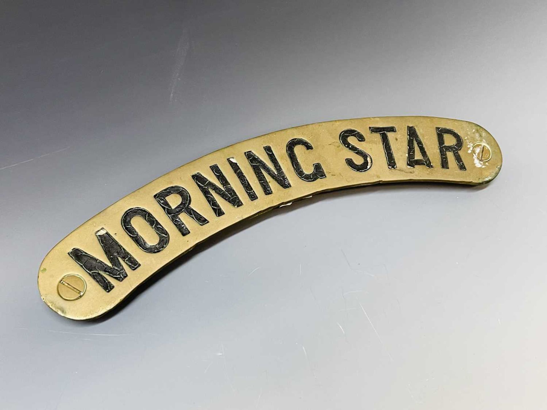 Traction Engine name plate "Morning Star". A curved brass name plate from a Foden 6 ton D/Type Steam - Image 4 of 5