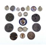 Enamelled Coins / Coin Jewellery / Sweetheart and Counterstamped Coins. Various Victorian silver