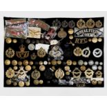 Royal Air Force / Royal Observer Corps / Royal Flying Corps. A display card containing cap badges,