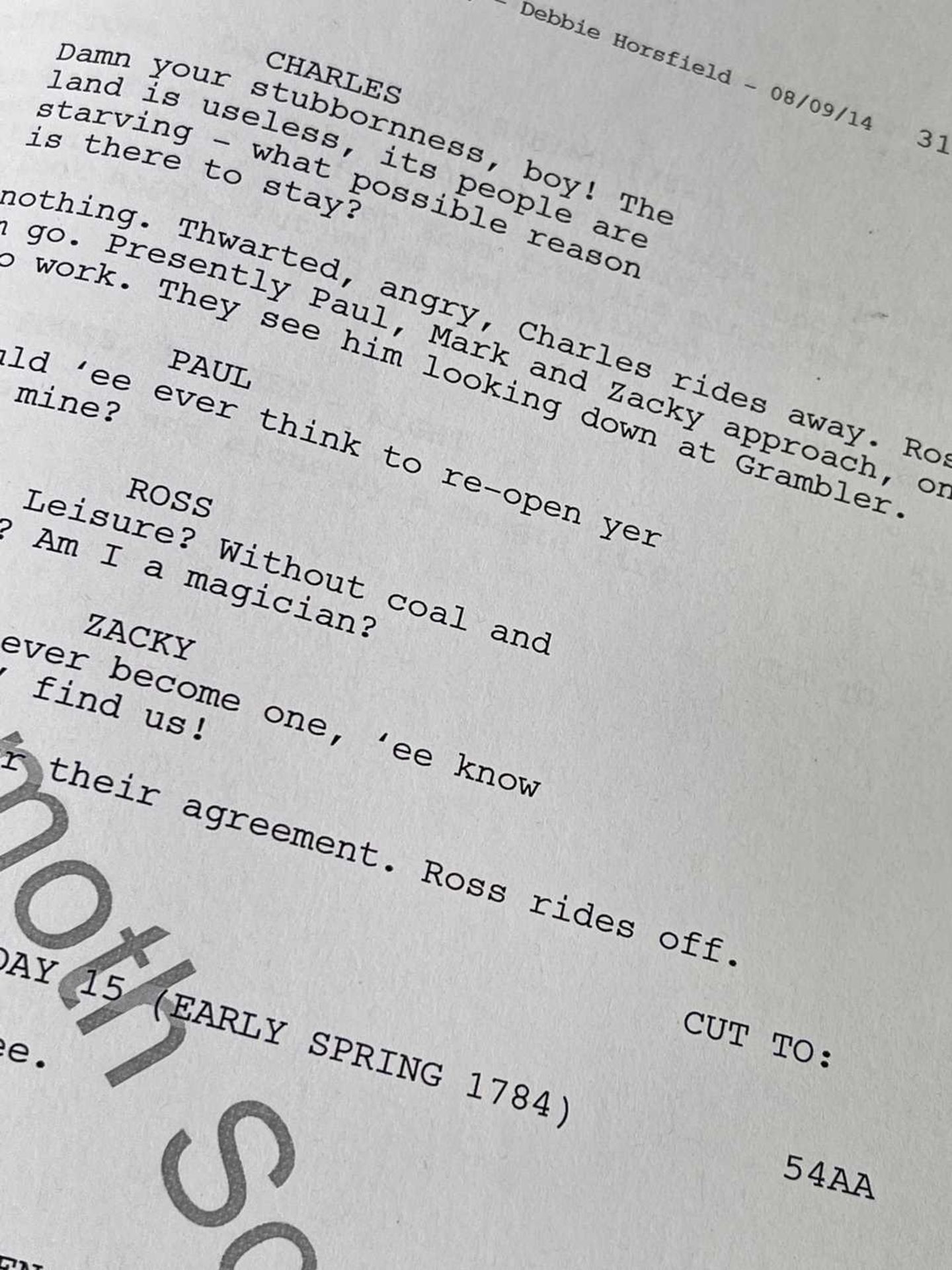 Poldark TV interest An unusual "Mammoth Screen" TV script of the First episode of the First series - Image 4 of 4