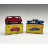 Lesney - Matchbox Toys nos 9 and 55. Merryweather Marquis Series III Fire Engine, silver ladder B.