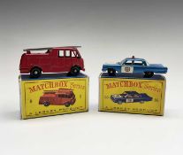 Lesney - Matchbox Toys nos 9 and 55. Merryweather Marquis Series III Fire Engine, silver ladder B.